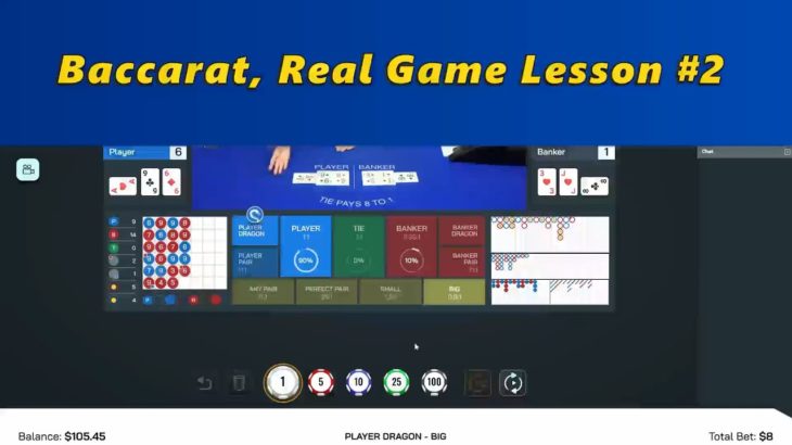 Baccarat, Real Game Lesson #2  [#百家乐 #바카라 #バカラ #bacará #баккара́]