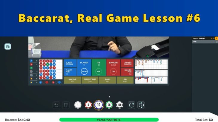 Baccarat, Real Game Lesson #6  [#百家乐 #바카라 #バカラ #bacará #баккара́]