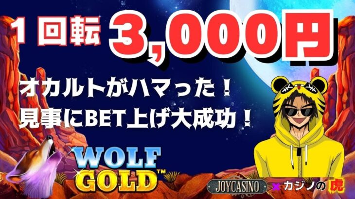#804【オンラインカジノ｜スロット🎰】Wolf Gold｜1回転3000円チャレンジ！オカルトがハマるか？！｜金無し痔主セミリタイヤ月3万円お小遣い代表